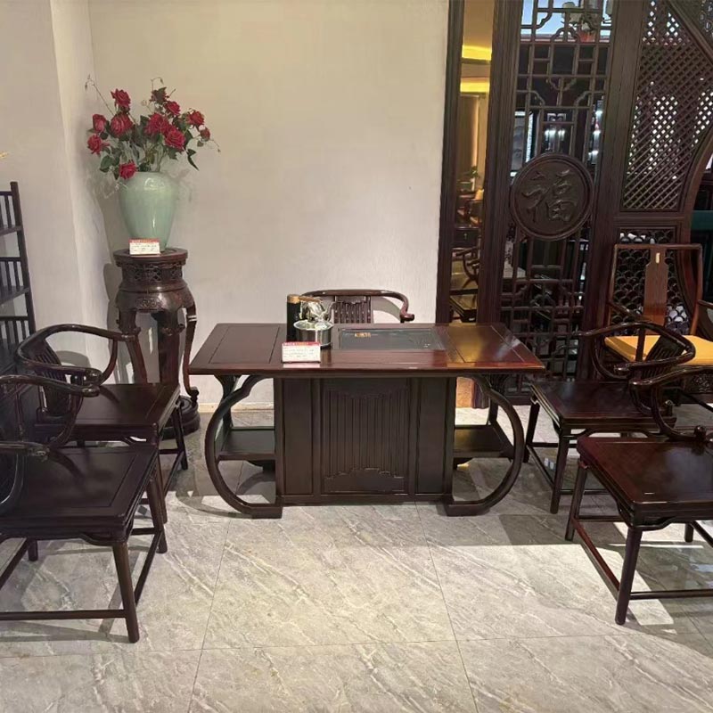 Masa de ceai clasica din lemn de trandafir in stil chinezesc